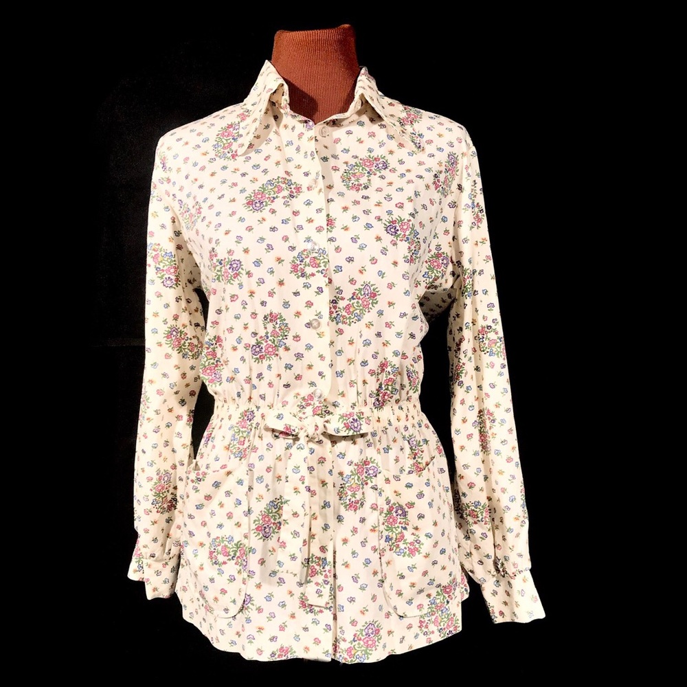 70s True Vintage Tunic Peasant Blouse Paisley M